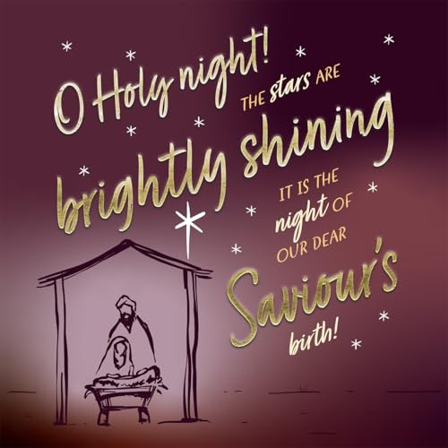 Christmas Cards with Holy Night Design, 150mm Square, Pack of 10, Compassion UK Charity