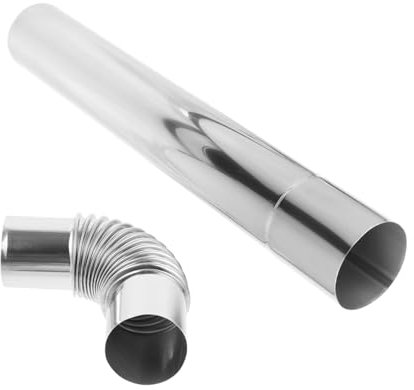 Angoily 1Ensemble Tuyaux Évacuation Acier Inoxydable pour Chauffe Eau Comprenant Tuyaux Droits de Coude à Installation Facile à Chaleur