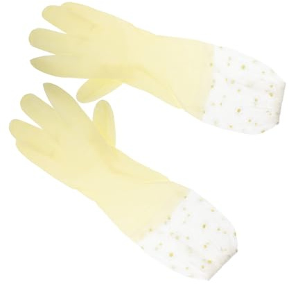 HOODANCOS 2 Pairs Heavy Duty Rubber Kitchen Gloves Reusable Non-slip Washing Up Gloves for Dishwashing Cleaning and Vegetable Washing with Comfortable Fit and Secure Grip