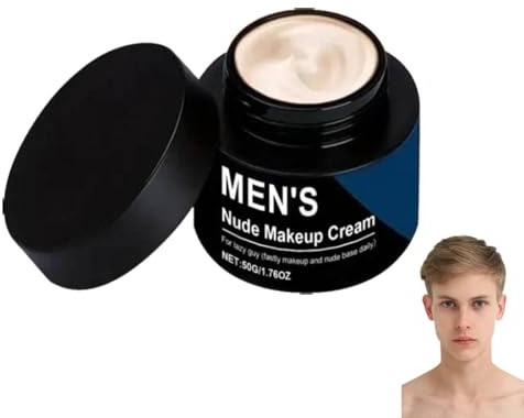 Männer Nude Make up Creme mit Sheabutter, Foundation Make Up, Mattierende Gesichtscreme,Liquid Coverage Foundation, Lang Anhaltendes Mak up für Alltags, Cosplay, Dramatisches Halloween Make up (1PC)