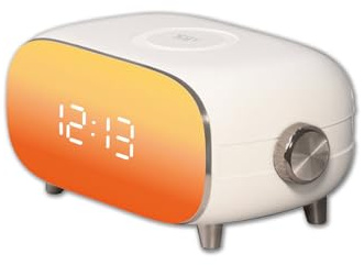CGV Alba Radiowecker mit Simulator für Morgen- und Abenddämmerung, 15 Verschiedene Stimmungslichter, Modus mit weißen Geräuschen, Snooze-Funktion, USB-Ladeanschluss