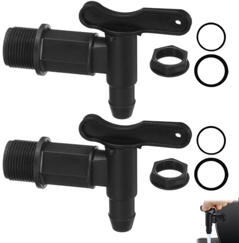 MOLZINY 2PCS Robinet Cuve Plastique Robinets pour Citerne De Pluie 3/4 Adaptateur Tuyau Arrosage Robinet De Tonneau pour seaux Robinets de Rechange pour distributeurs de vin