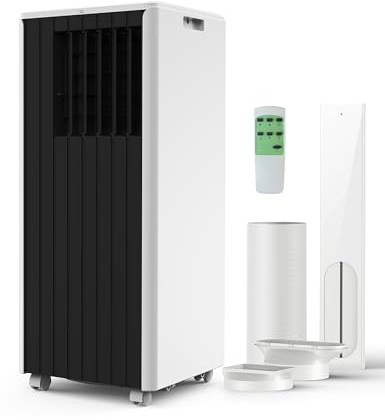 Condizionatore d'aria portatile da 8000 BTU - Unità AC 3 in 1 raffredda 350 metri quadrati, funzionamento silenzioso a 50 dB con controllo touch e telecomando, include kit finestra e