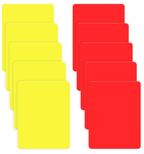 Xthrotsenk 10 Pcs Soccer Referee Card, Soccer Penalty Cards Red and Yellow Warning Football Referee Essential Footballs Card for Referees Referees-Cards Judge Accessory for Matches Sports