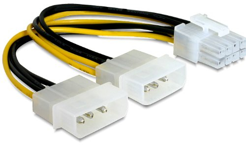 Delock 82397 Kabel PCI Express Stromversorgung 8Pin > 2X 5¼“ für Grafikkarten,