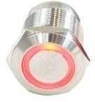 Phobya Vandalismus/Klingeltaster 19mm Edelstahl, rot Ring beleuchtet 6pin Wasserkühlung Überwachung