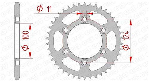 Stahl-Kettenrad AFAM 520-42Z (Silber)