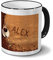printplanet Tasse mit Namen Alex - Motiv Kaffeebohnen - Namenstasse, Kaffeebecher, Mug, Becher, Kaffeetasse - Farbe Schwarz
