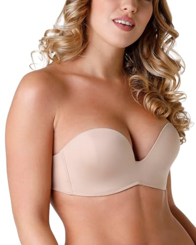 Wonderbra Damen Bandeau BH, Beige (hautfarben), Gr. 85F (Herstellergröße:38E)