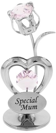 Crystocraft Special Mum Celebration Heart and Tulip Ornament with Crystals From Swarovski
