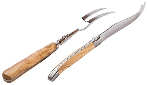 Laguiole en Aubrac Käsemesser und Käsegabel Olivenholz - Original aus Frankreich