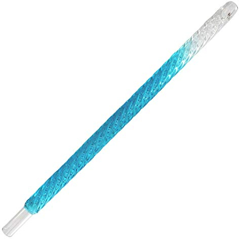 Shisha King® Shisha Glasmundstück 35cm | gedrehtes Mundstück aus Glas - Shishamundstück coole Farben im Unicorn Style (Skyblue)