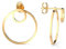 THIORA 2 in 1 Kreis Ohrringe Damen | Edelstahl | Rund Geo Minimalistisch | Ohrschmuck Geschenk für Frauen (Gold)