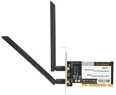 TX AR9WS AR9220 PCIe WLAN Karte, 300 Mbit/s WLAN Netzwerkkarte mit 2 Antennen, 802.11b / g/n PCI Express WLAN Adapter für XP / / / unterstützt Shared WiFi