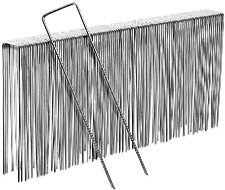 100 agrafes Paillage Acier Galva Inoxydable H 17cm L 3.5cm Ø 3mm - Piquet Fixation sol, sardine tente, toile paillage, fixation tuyau