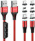 P-TECHUK Fast Charging 360° Magnetic 3 in 1 Magnetic Charging Cable, Universal magnetic charger cable. (2 x 1M cable, 6 tips, 1 x tip holder) A2P