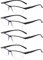 Outray 4-Pack Men's Reading Glasses Blue Light Blocking Computer Reading Glasses Clear Lens Black Half-Frame Reading Glasses 2.50