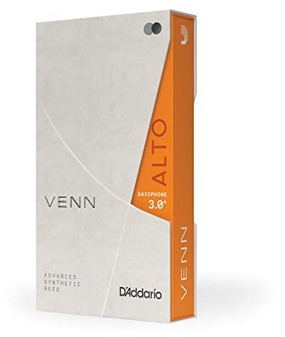 D'Addario VENN G2 Synthetische Altsaxophon-Blätter - Altsaxophon-Blätter mit fortschrittlicher synthetischer Blattkonstruktion aus Polymerfasern, Harz und Naturrohr - Stärke 3.0+