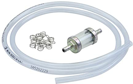 Benzinfilter OMG 6mm + Benzinschlauch + Klemmen für Hercules Kreidler Zündapp Puch Simson Mofa Moped Mokick