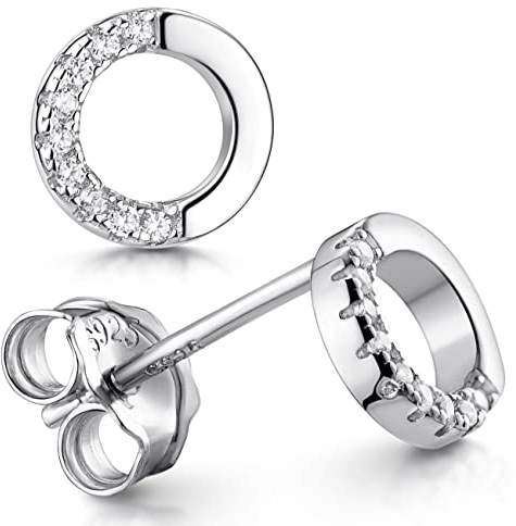 MATERIA by Matthias Wagner Damen Ohrstecker Zirkonia 925 Silber Kreis Ohrringe offen 7mm SO-302