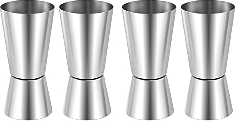 Verawe 4X Medida 25 Ml/50 Ml, Medición de disparo Jigger Doble Bebida de Medición para Fiesta Vino Bebida Batidora