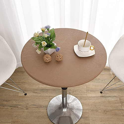 Morbuy Tischdecke Rund Outdoor 80 cm, Plastik Tischdecke Abwaschbar Kaffee Wachstuch tischdecke Wetterfest Klein Table Cloth für Küche, Garten, Außenbereich(für Tische von 65 bis 70 cm)