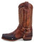 GATURA Punta Quadrata Tacco Chunky Stivali da Uomo Medievale Vintage Mid Calf Stivali Faux PU Pelle Western Cowboy Stivali, Uomini e Donne Cavaliere Stivali Lunghi, 35-48,Rosso,46