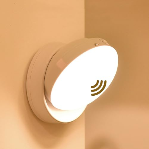 Applique murale LED d'intérieur avec détecteur de mouvement, de type C, rechargeable, avec interrupteur, rotatif à 360°, éclairage mural auto/ON, sans fil, magnétique, pour salon, couloir (1 pièce)