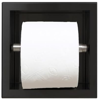 KOLMAN Toilettenpapierhalter Unterputz Wandnische Wall Box Paper 1 Schwarz Badezimmer Klopapierhalter