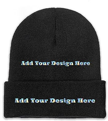 Whhzhao Strickmütze anpassen Unisex Add Your Design Here Mütze Black