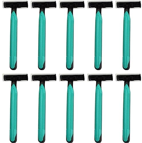 Wudaizhi Herren Rasiermesser 10pcs Tragbarer Manueller Bart Trimmer Praktischer Reiseschütze Mit Gummi -Griff -Sicherheit Rasiermesser Für Das Heimhotel