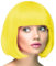 TrendandStylez Bob Perücke unisex, gelb, Pagenkopf mit Pony, Damen und Herren Kunsthaar, Wig für Karneval, Fasching, Cosplay