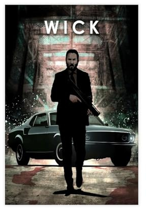 John Wick Reeves Filmposter 13 Leinwand-Poster, Wandkunst, Dekor, Bild, Gemälde für Wohnzimmer, Schlafzimmer, Dekoration, ungerahmt, 60 x 90 cm