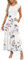 AUSELILY Women's Elegant Ruffle Petal Short Sleeve Loose Maxi Dresses Summer Floral Dress for Beach Stretchy Dresses with Pockets White,M