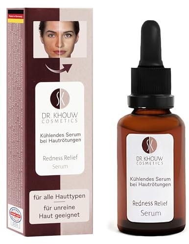 Dr. Khouw Cosmetics® Serum Rosacea Gesichtspflege bei Hautrötungen [mit Rotalgen-Extrakt] 30 ml | Made in Germany | Couperose | Rosazea Gesichtspflege | Anti Rötungen Haut Serum