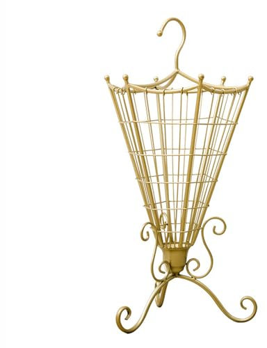HUHJYUGE Porte Parapluie Design Doré, Porte Parapluie Vintage Industriel en Fer Forgé, Porte-Parapluie sur Pied, avec Crochets et Bac D'égouttement, Household Umbrella Rack (Gold)