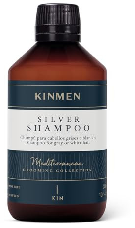 Kin Kinmen Silver Shampoo 300 ml | Spezifisches Shampoo für graues oder weißes Haar. Reinigt sanft und neutralisiert gelblichen Reflexion, verleiht dem Haar wieder seine weiße und natürliche Brillanz.