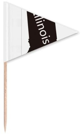 Amerika USA Karte Umriss Zahnstocher Dreieck Cupcake Topper Flagge