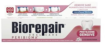 Biorepair, Zahnpasta zum Schutz des Zahnfleisches Peribiom, bekämpft und verhindert Zahnfleischprobleme, mit Probiotika, feuchtigkeitsspendende Hyaluronsäure, ohne Fluor, 60 ml
