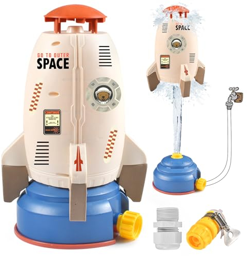 Tundwhite Water Rocket Sprinkler Wassersprinkler Kinder Outdoor Rasensprenger Kinder Sommer Wasserspielzeug Garten, Sprühhöhen von bis 1,8 M, Sprühen Sie für Kleinkinder Mädchen Jungen