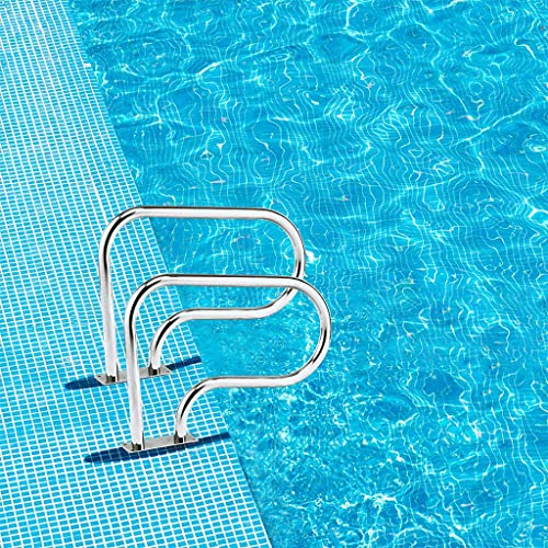Pool Handrails Pool Slides Pool Handrail Inground Pool Pool Railing, Ramp Ladder Stair Handrail,Swimming Pool Pool Railing, 304 Stainless Steel Pool Railing Handrails Easy to Install,