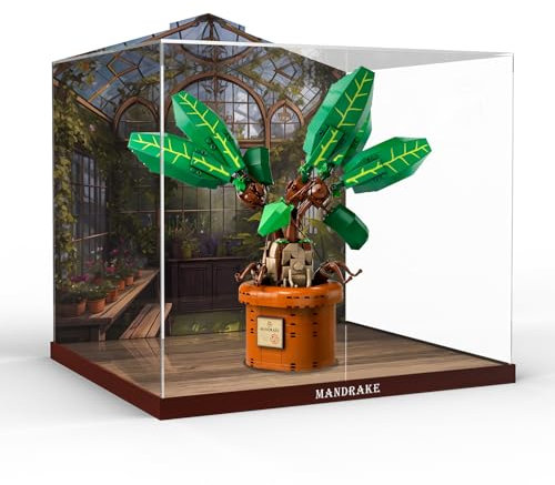 Vitrina de acrílico para Lego Harry Potter 76433 planta mágica mandrágora, resistente al polvo y transparente para kit de construcción Lego 76433 (modelo no incluido)