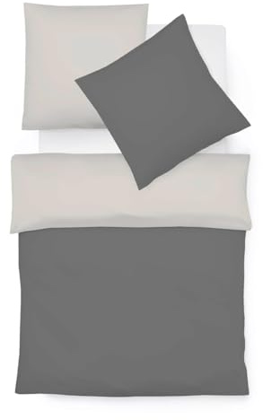 liebling Halbleinen Bettwäsche 135 x 200 + 1 x 80 x 80 cm, Farbe Schiefer-leinen, Bettbezug aus 50% Leinen & 50% Baumwolle, kühlend & atmungsaktiv, waschbar 60 Grad, Ökotex 100