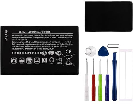 E-yiiviil Batterie de rechange BL-4UL compatible avec Nokia 3310 225 500 230 Asha 225 avec outils