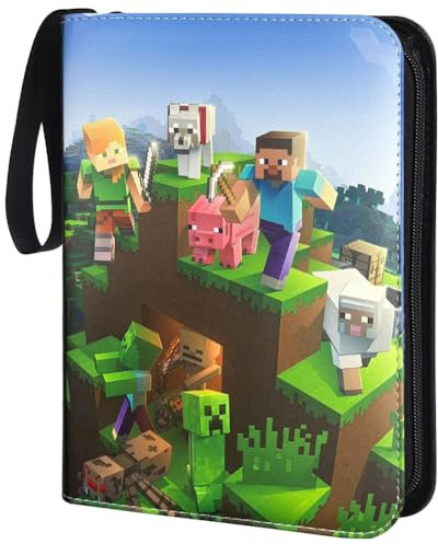 YCVBCY Mine-Craft Sammelkarten Album 400 Pockets 50 Seiten 4 Taschen Karten Halter Karten Sammelalbum für Jugendlichen als Geschenk für Geburtstage und Weihnachten