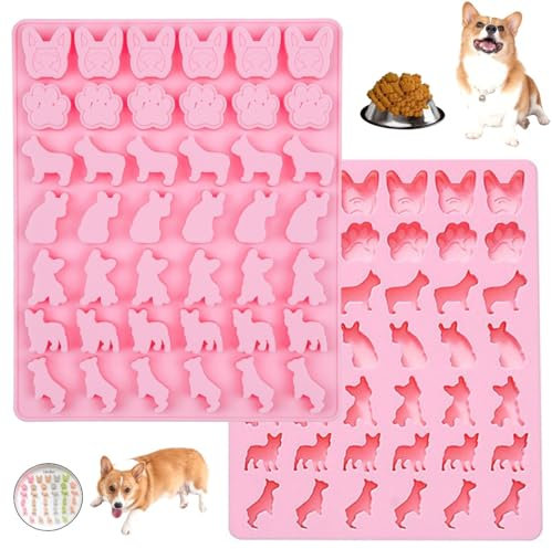 Moldes de silicona para perros pequeños, moldes de silicona para perros y patas de 42 cavidades, antiadherentes, de grado alimenticio para golosinas, chocolate, dulces, cubitos de hielo