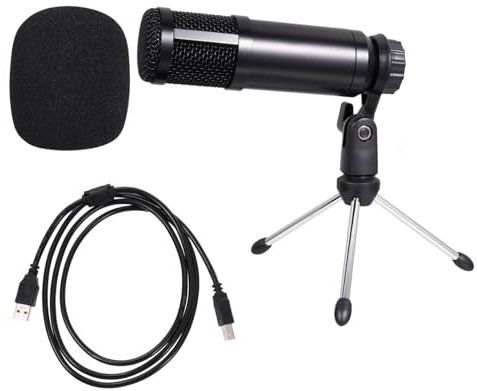 QUMIIRITY 1ensemble Microphone USB à Condensateur avec Trépied pour Enregistrement Streaming Et Karaoké sur Pc Et Laptop