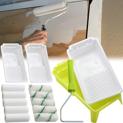 SQAQS 15pcs Schaumstoff-Miniwalzen, 4 Zoll Kleiner Farbroller, Mikrofaser-Farbroller, Hochdichter Schaumstoff, für Heimwerker-Streicharbeiten, zum Streichen und Renovieren von Haus