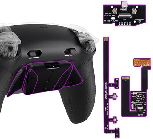 eXtremeRate RISE4 Plus MAX Tasti Aggiuntivi Clicky Trigger Stop per ps5 Controller BDM-030/040/050,Palette Posteriori Back Button Remap Kit per ps5 Joystick-Senza Controller-Nero
