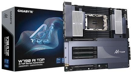 GIGABYTE Placa Base con procesador W790 AI Top Intel Xeon W (LGA4677), E-ATX, DDR5, 6X M.2, PCIe 5.0, Thunderbolt 4, WIFI7, LAN de 10 GbE, EZ-Latch